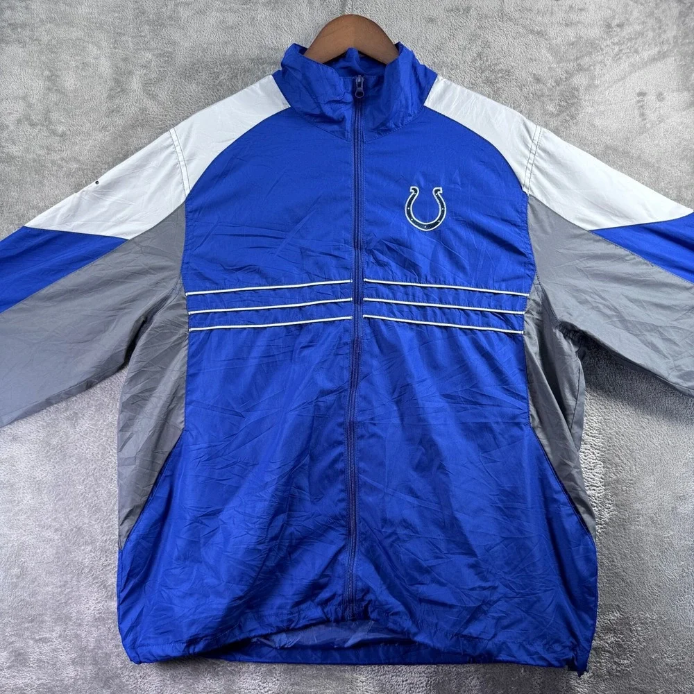Indianapolis Colts NFL Reebok Sports Illustrated Blue Windbreaker Jacket Mens L